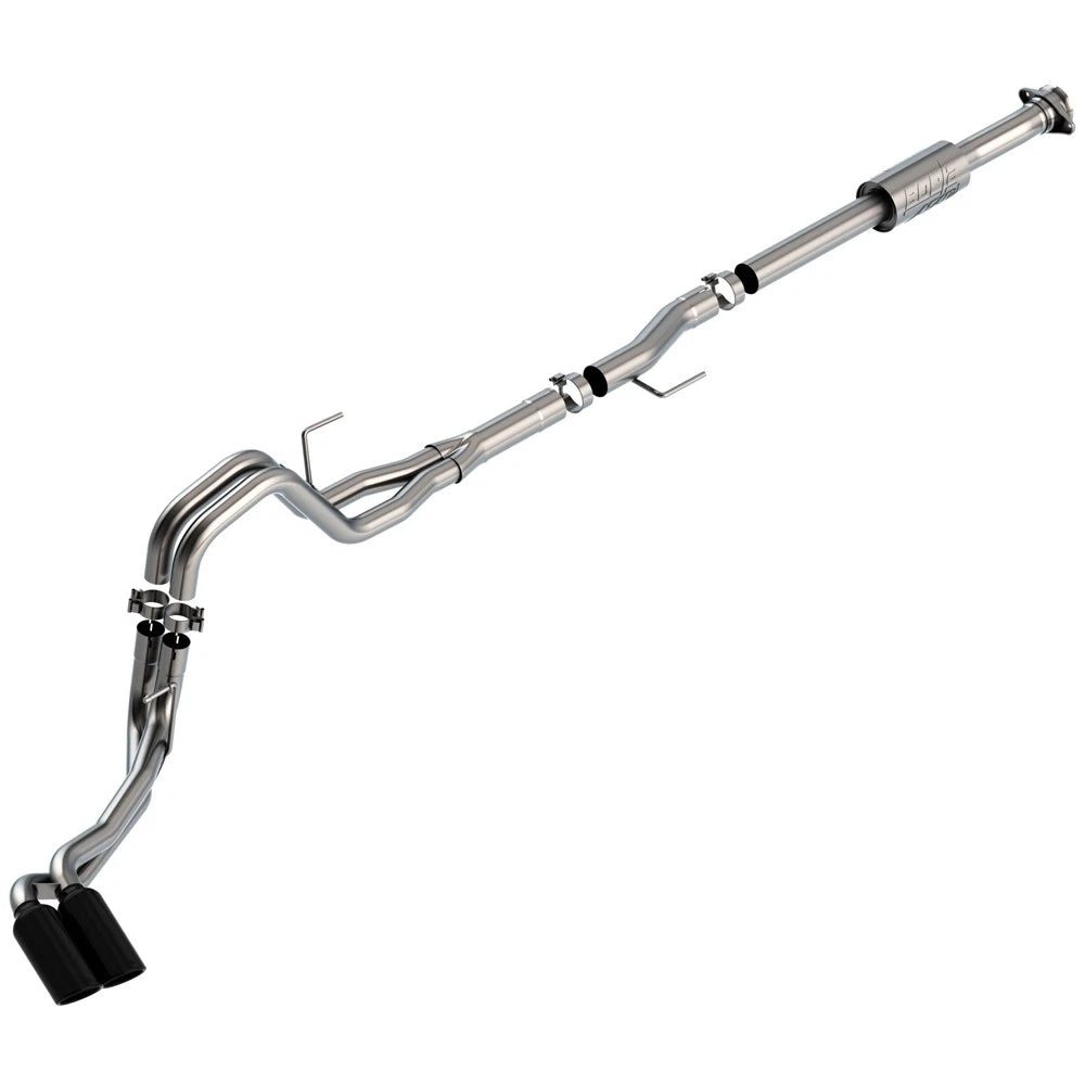Borla 3" Dual Side Exit Cat-Back | Ford F-150 (21) 2.7L/3.5L | CC SB EC STB Lari/King R/Platinum/LTD 3/2.25 DSE CB AK BLK CHR Tips (140872BC)
