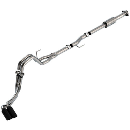 Borla 3" Dual Side Exit Cat-Back | Ford F-150 (21) 2.7L/3.5L | CC SB EC STB Lari/King R/Platinum/LTD 3/2.25 DSE CB AK BLK CHR Tips (140872BC)