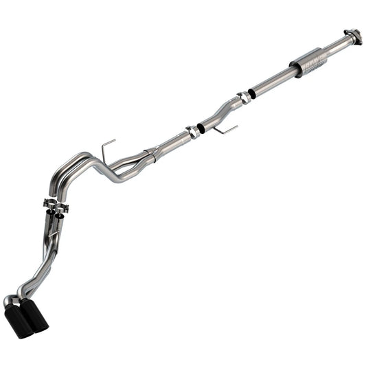 Borla 3" Dual Side Exit Cat-Back | Ford F-150 (21) 2.7L/3.5L | CC SB EC STB Lari/King R/Platinum/LTD 3/2.25 DSE CB AK BLK CHR Tips (140872BC)