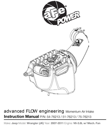 aFe Momentum GT Cold Air Intake System w/ Pro 5R Media | Jeep Wrangler (07-11) (54-76213)
