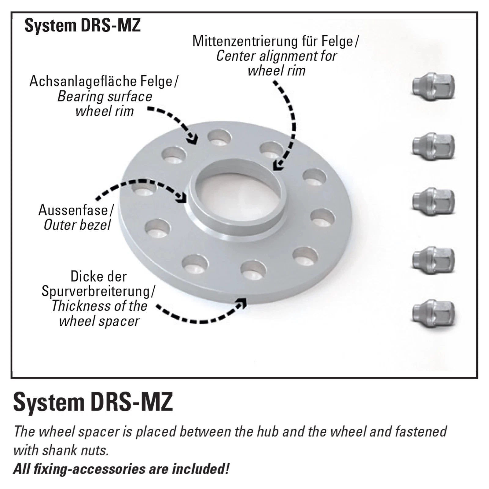 H&R 2665707MZ5SW DRS-MZ Black 13 mm Wheel Spacers Kit for 2020-24 Ford Explorer