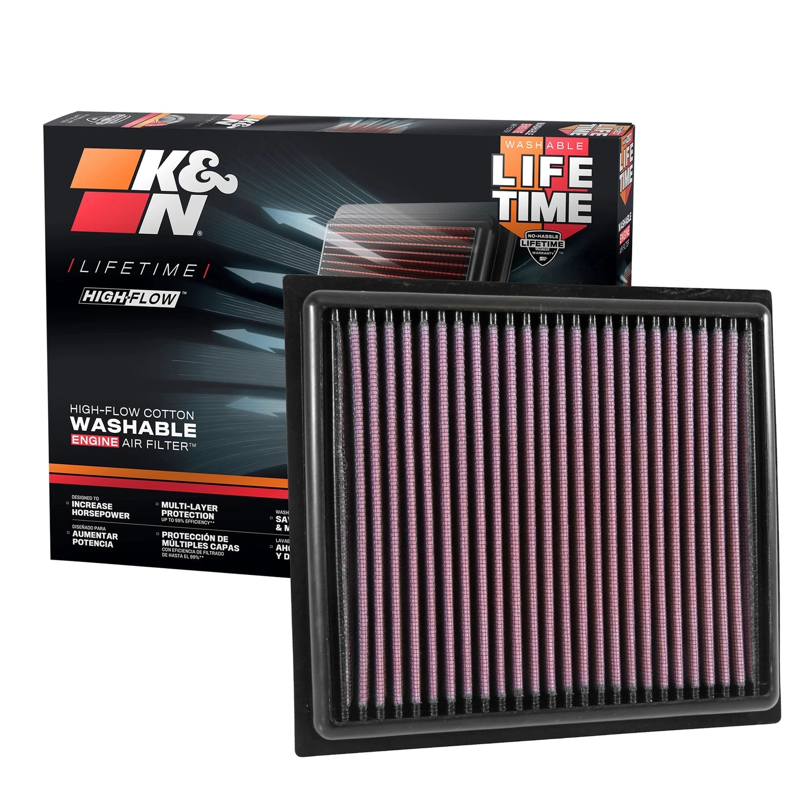 K&N 33-5034 High Flow Performance Air Filter for 2015-2022 ProMaster City 2.4L