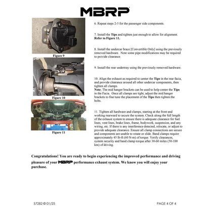 MBRP 2024+ Ford Mustang 5.0L Blk Alum. SS 3in Cat-Back Exhaust w/ Quad Blk Tips (Valve Delete) | Ford Mustang (S7282BLK)