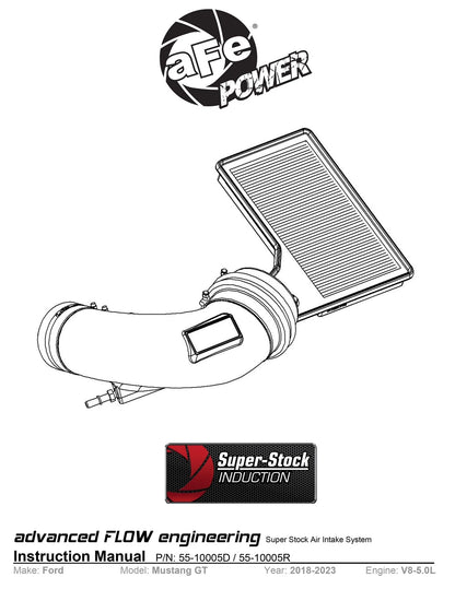 aFe Super Stock Induction System | Ford Mustang V8-5.0L (18-20) (55-10005D)