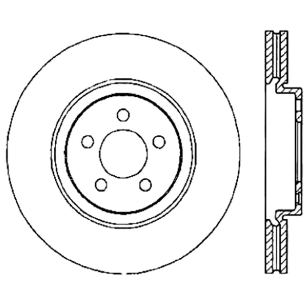 StopTech 127.39038R Front Right Drilled Brake Rotor for 13-18 Focus / 04-12 S40