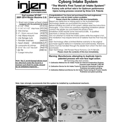 Injen Black Short Ram Intake | Maxima V6 3.5L (09-12) (SP1947BLK) (SP1947BLK)