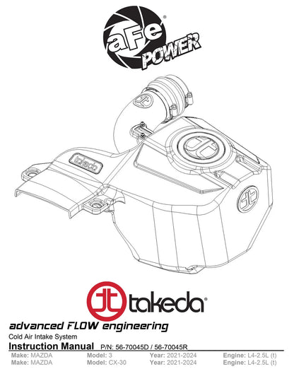 aFe Takeda Momentum Pro DRY S Cold Air Intake | Mazda 3 L4 2.5L (21-22) (56-70045D)