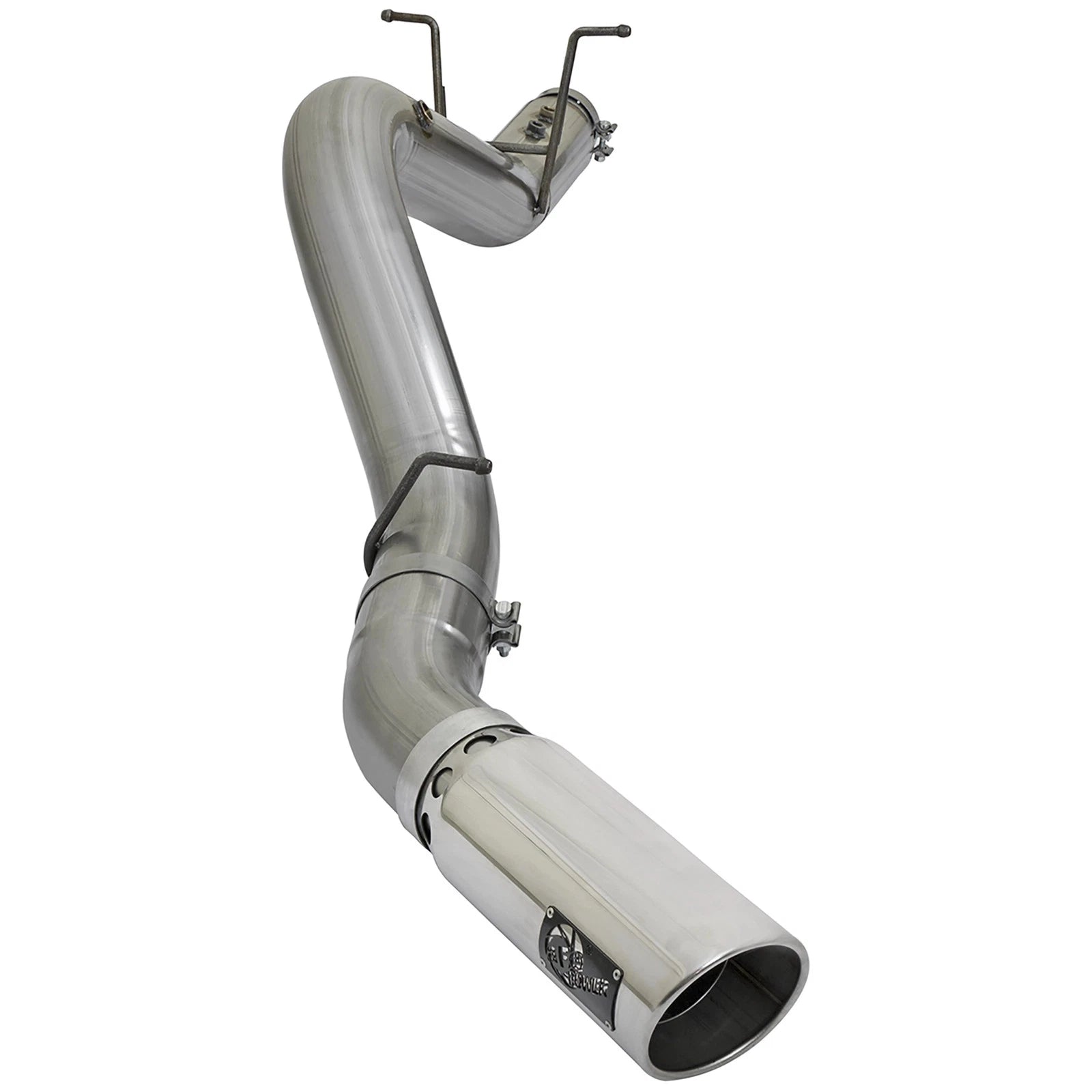 aFe 5in Large Bore HD 409-SS DPF-Back Exhaust w/Polished Tip | GM Duramax V8-6.6L L5P 2017 (49-44085-P)