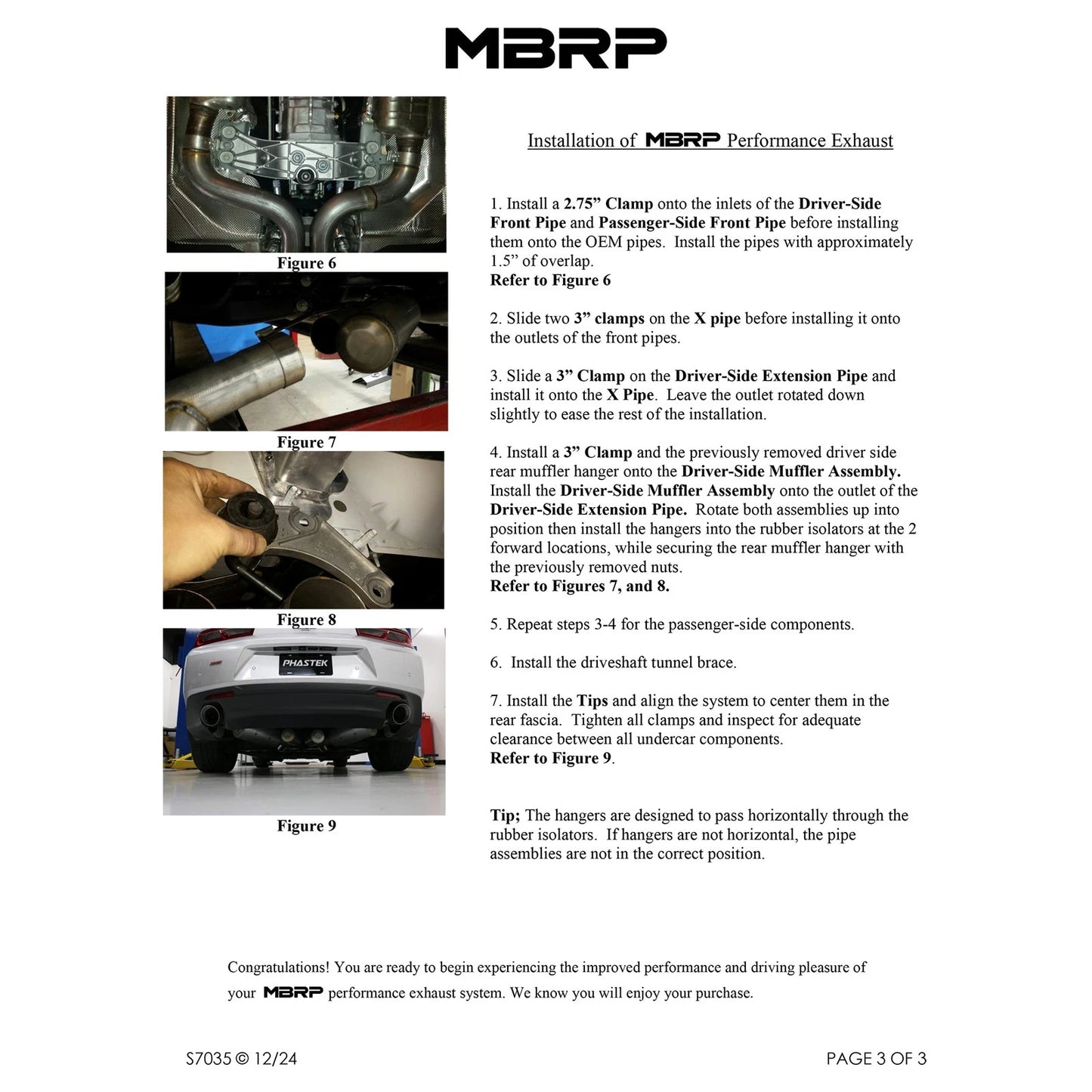 MBRP 3in D& S Dual Cat-Back Exhaust | Camaro SS 16-19 (S7035409)