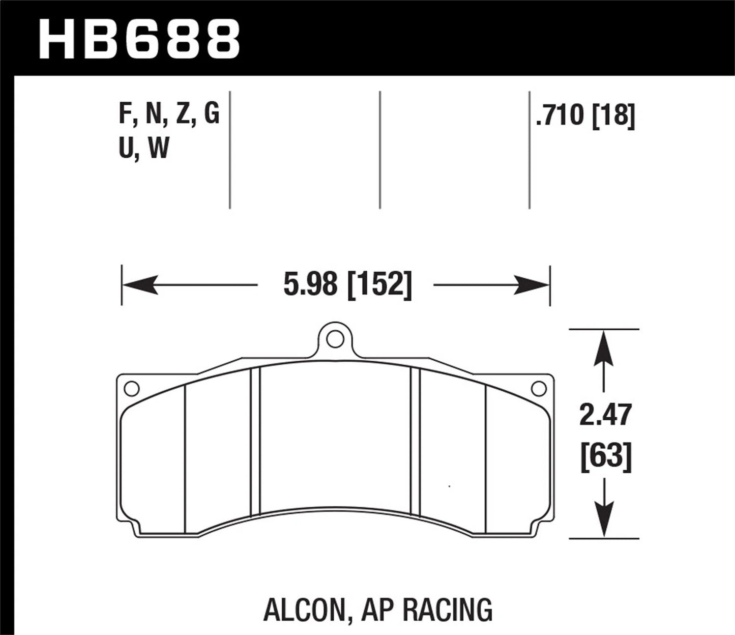 Hawk AP Racing/Stop Tech Universal Performance Compound Racing Brake Pads
