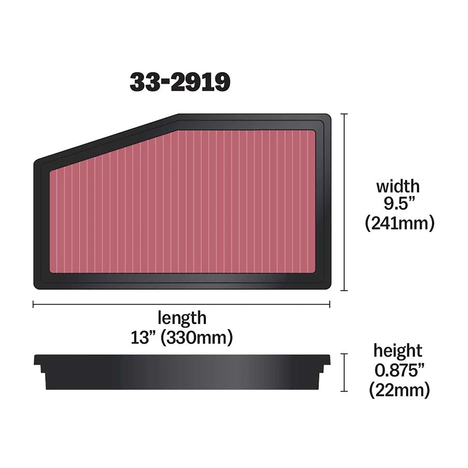 K&N 33-2919 Performance Air Filter for 08-09 Pontiac G8 / 14-17 Chevrolet SS V8