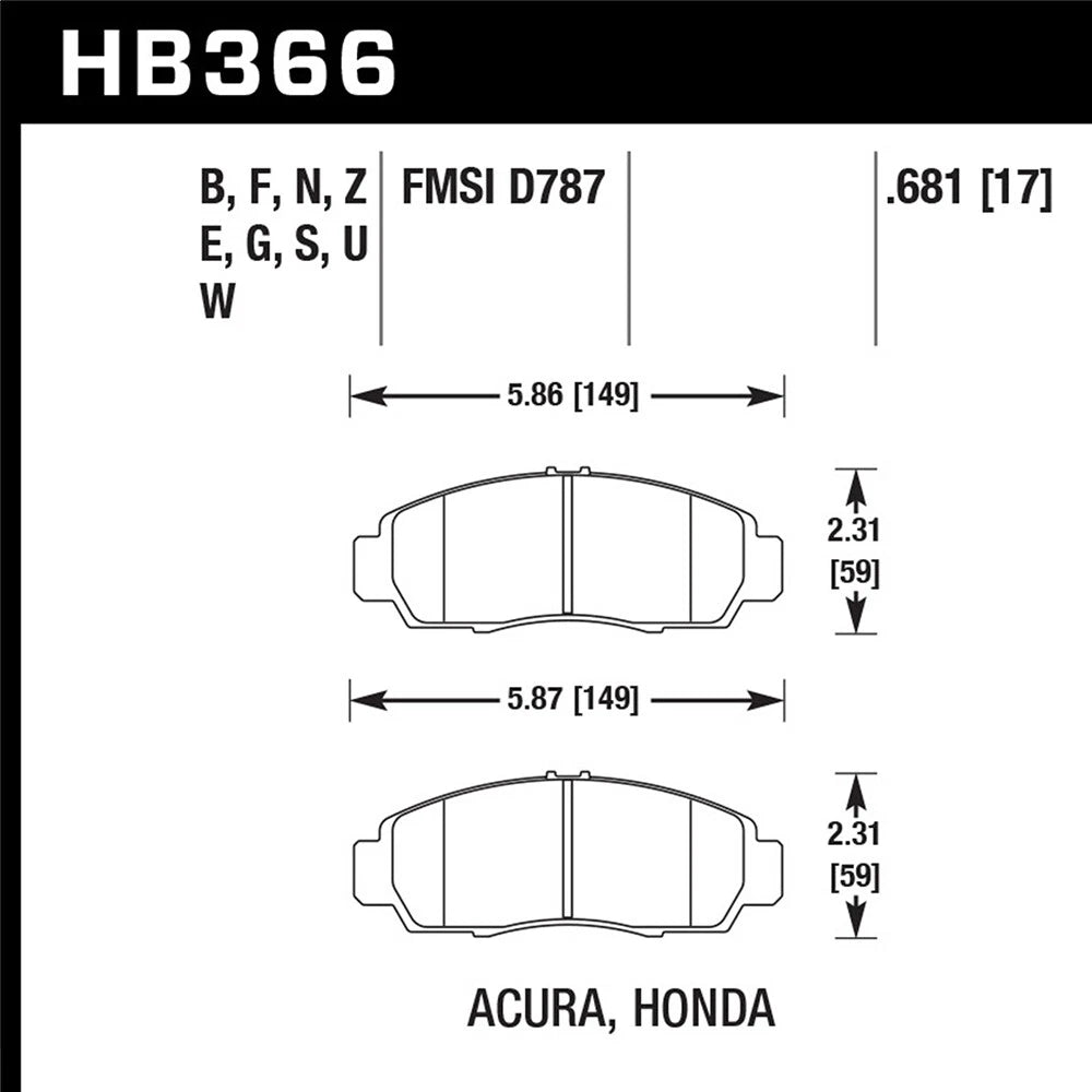 Hawk Performance HPS Front Brake Pads | Multiple Honda Fitments (HB366F.681)