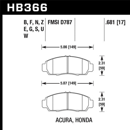 Hawk Performance HPS Front Brake Pads | Multiple Honda Fitments (HB366F.681)