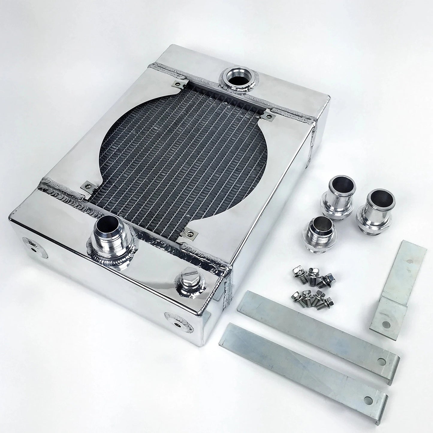 CSF Universal Drag Race / Tuck Radiator w/9in Spal Fan - 10.5in H x 10in L x 3.6in W