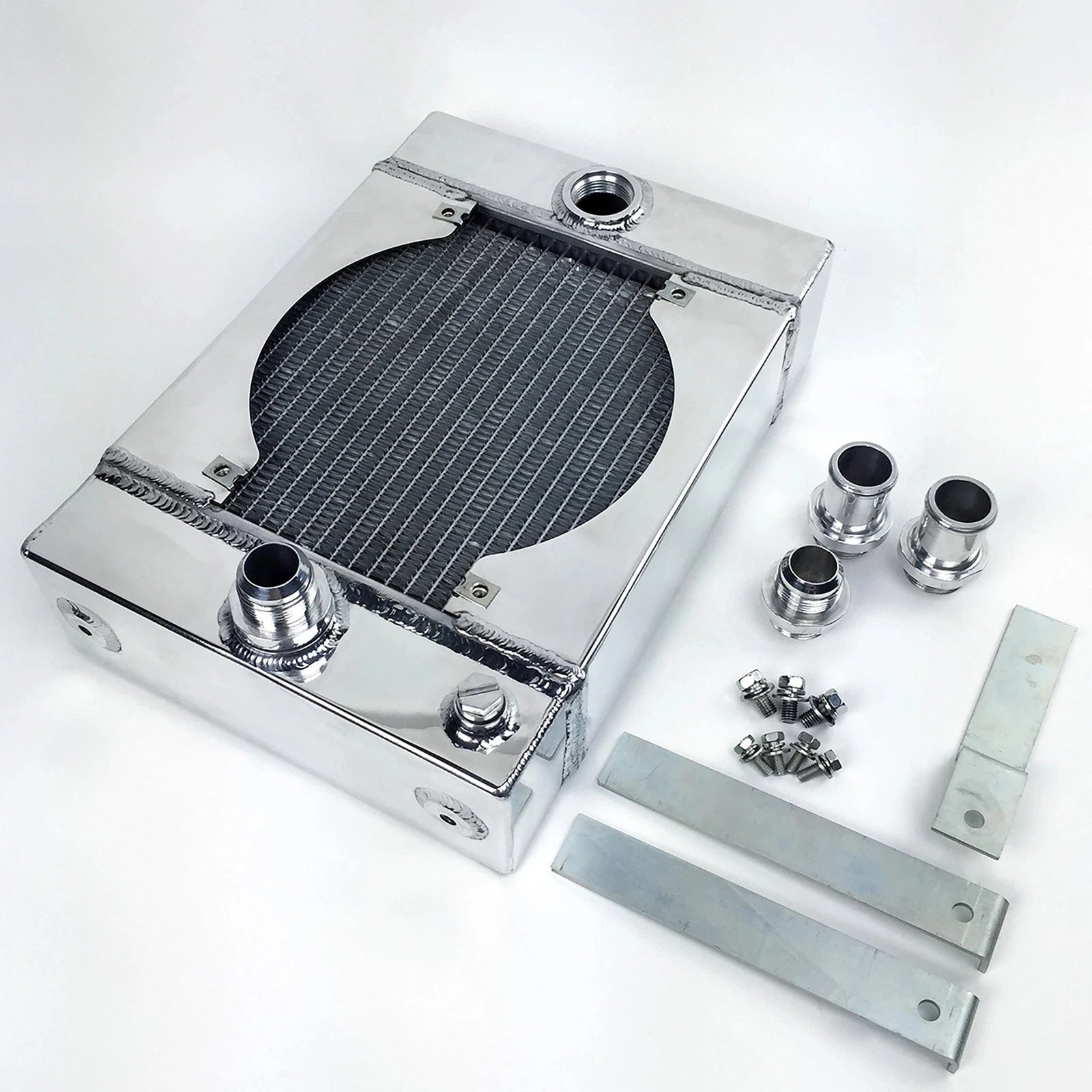 CSF Universal Drag Race / Tuck Radiator w/9in Spal Fan - 10.5in H x 10in L x 3.6in W