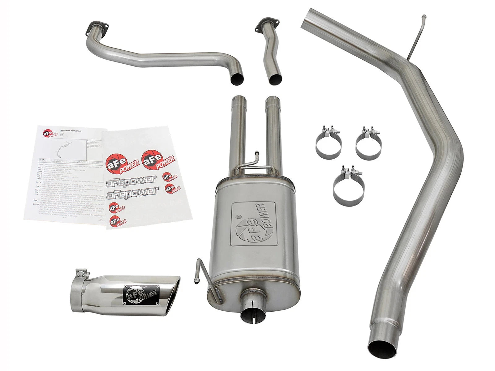 aFe 2-1/2" Cat-Back Exhaust System w/ Polished Tip | Nissan Titan XD V8 5.6L (16-17) (49-46125-P)