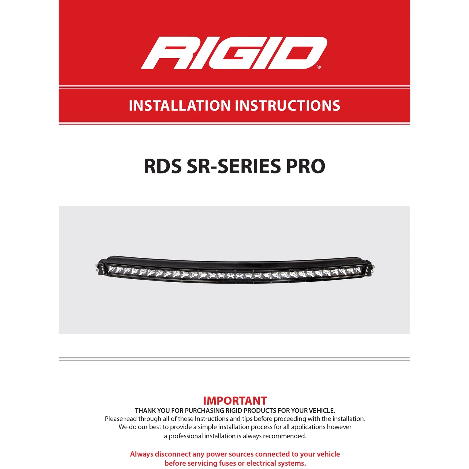 Rigid Industries Rigid RDS SR-Series Pro Light Bar - Spot / 40in / Black Housing (RIG88431)