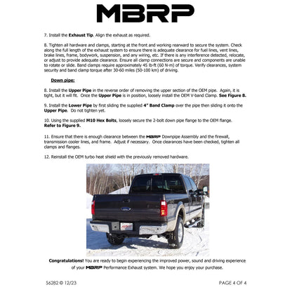 MBRP 4in Aluminum Filter Back Down Pipe | Ford F250/350/450 6.4L (08-10) (S6282AL)