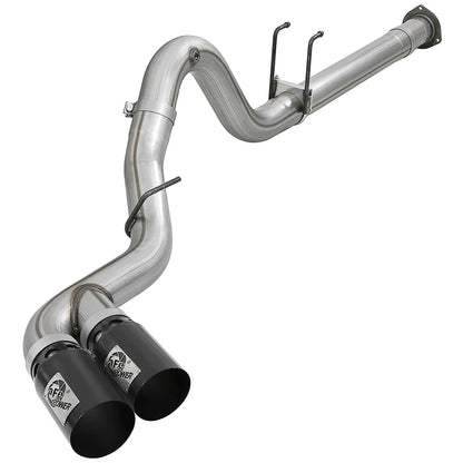 aFe Rebel XD 4in SS DPF-Back Exhaust w/ Dual Black Tips | Ford Diesel V8 6.7L (17-18) (49-43102-B)