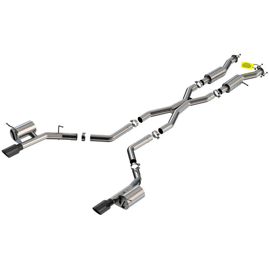 Borla 6.2L V8 AWD S-Type Cat-Back Exhaust System | Dodge Durango SRT Hellcat Black Chrome Tips (21+) (140885BC) T-304SS