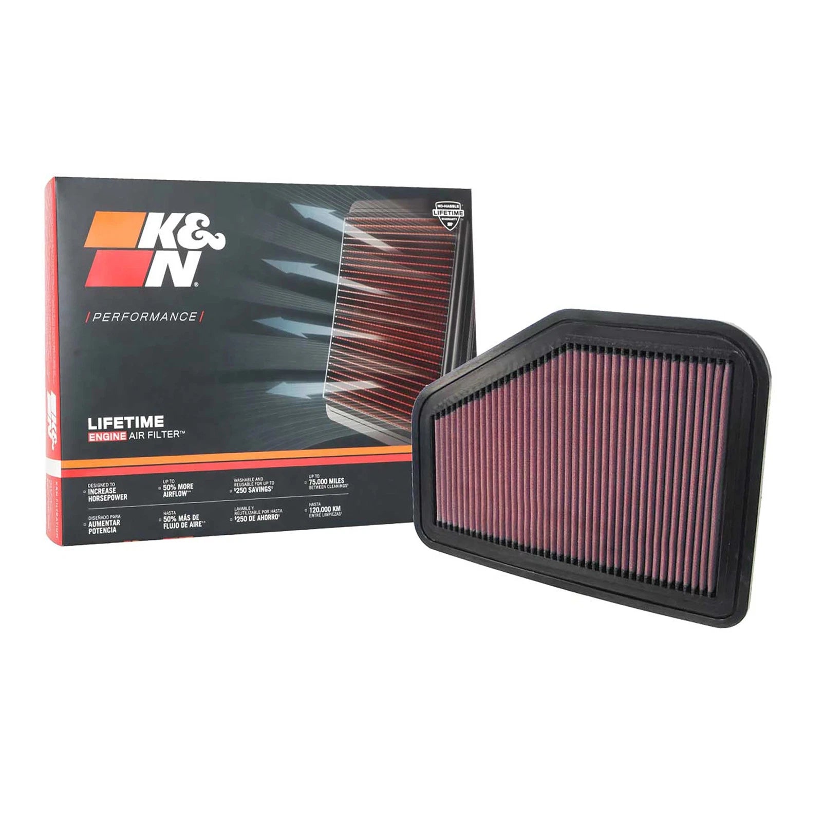 K&N 33-2919 Performance Air Filter for 08-09 Pontiac G8 / 14-17 Chevrolet SS V8
