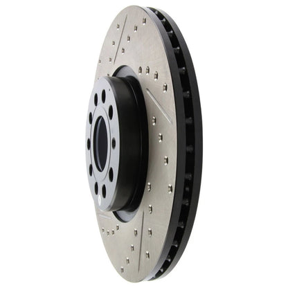 StopTech 127.33098R Front Right Drilled Brake Rotor for 06-18 GTI / 06-21 Passat