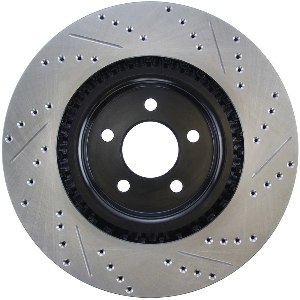 StopTech 127.61089R Front Right Drilled Disc Brake Rotor for 07-14 Ford Mustang
