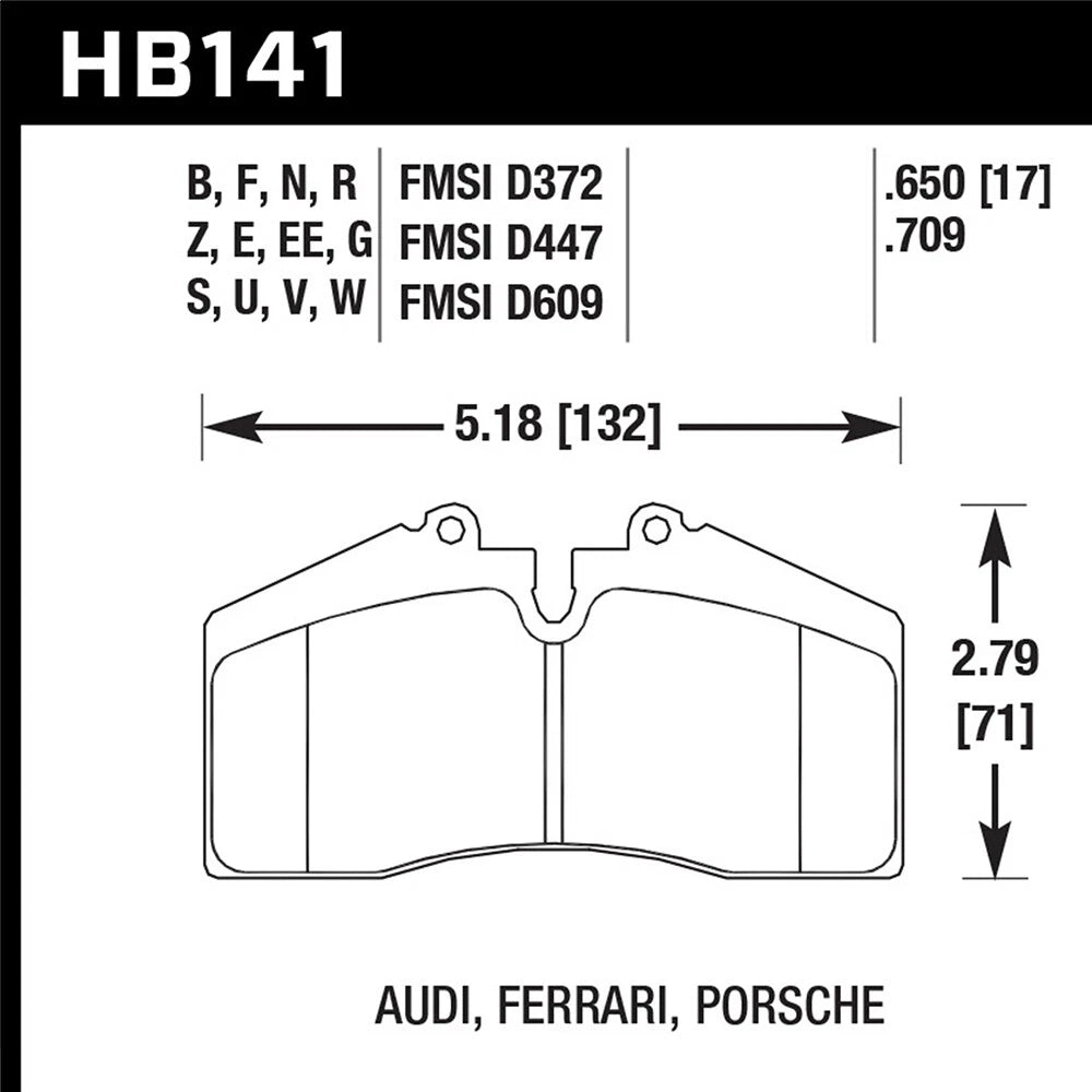Hawk Performance Rear ST-40 HPS Street Brake Pads | Audi / Porsche (HB141F.650)