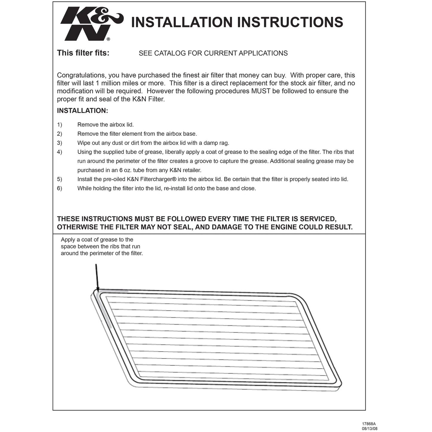 K&N 33-2591 High Flow Performance Replacement Air Filter for 1977-95 Porsche 928