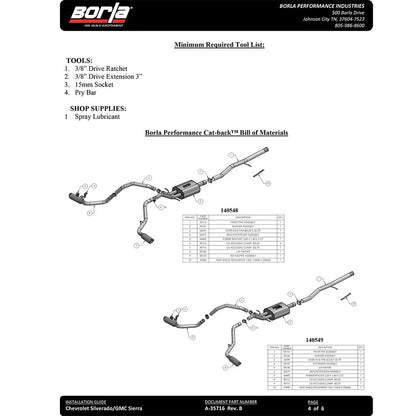 Borla Cat-Back Exhaust System - Touring | Multiple Fitments (140544)