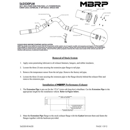 MBRP 5in Filter Back Exhaust | Ford F-250/350/450 99-16 (S62530PLM)