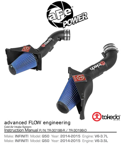 aFe Takeda Stage-2 Pro 5R Cold Air Intake System | Infiniti Q50 (14-15) (TR-3019B-R)