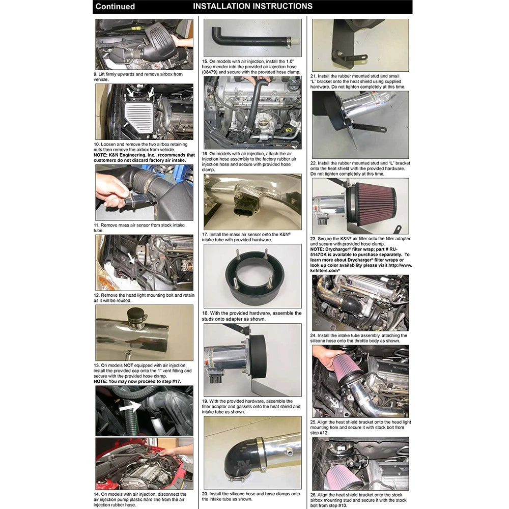 K&N Engineering Silver Typhoon Short Ram Intake: Chevy Cobalt 2005 - 2009 2.2L