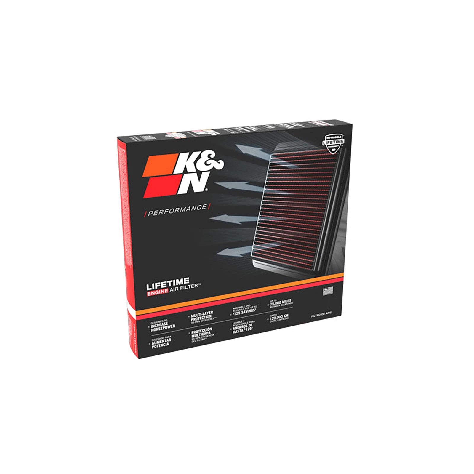 K&N 33-5102 Performance Air Filter for 2020-24 Cadillac CT4 2.0L 2.7L / CT5 2.0L