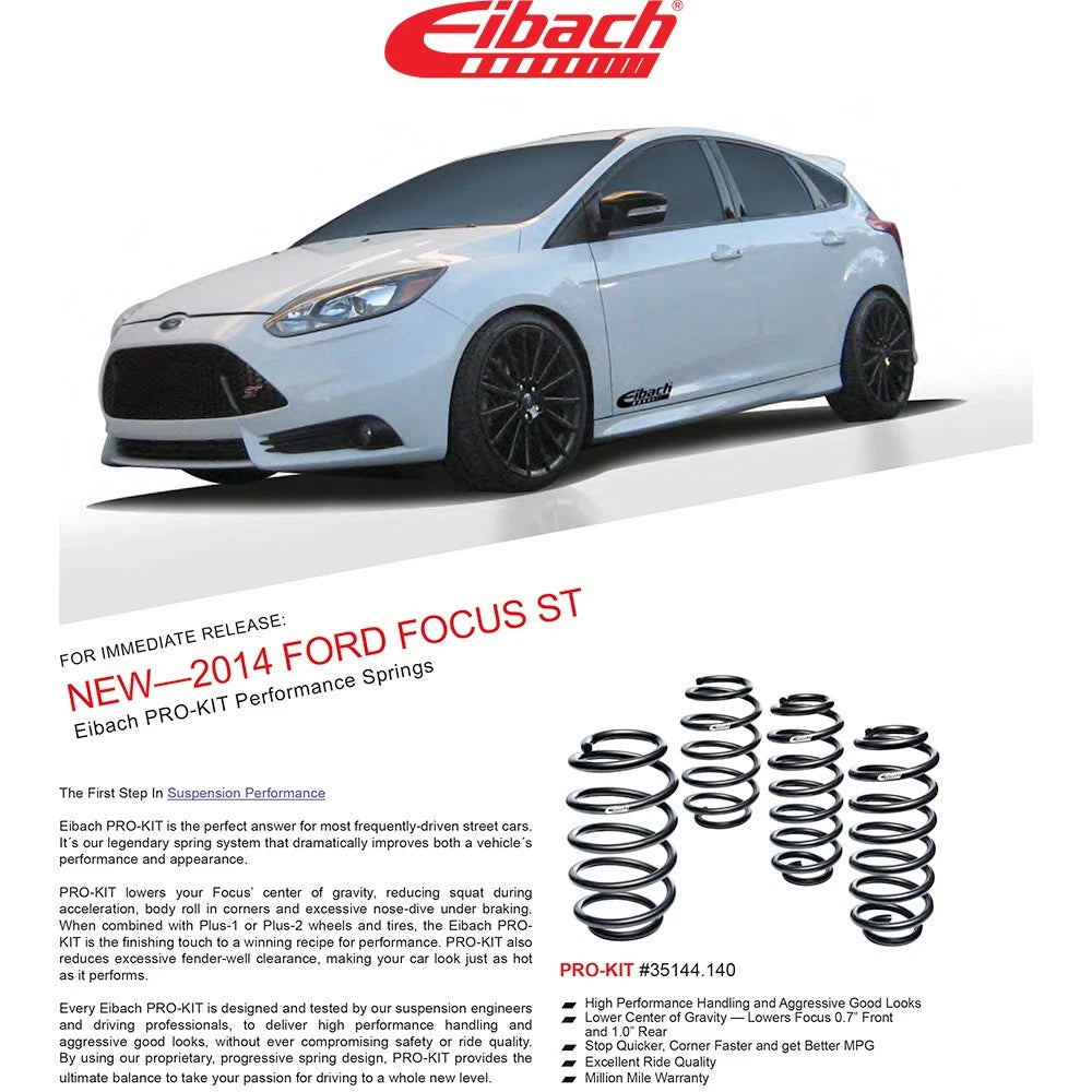 Eibach Front and Rear Coil Spring Lowering Kit (Set of 4) for 2014-2018 Ford Focus