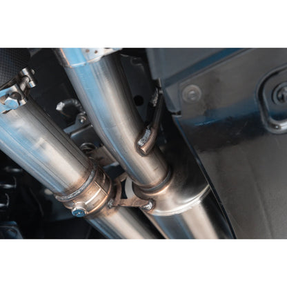 MBRP 2024 Ford Mustang Dark Horse 3in Dual Split Rear Exit Exhaust w/ Quad CF Tips | Ford Mustang (24+) (S72843CF)