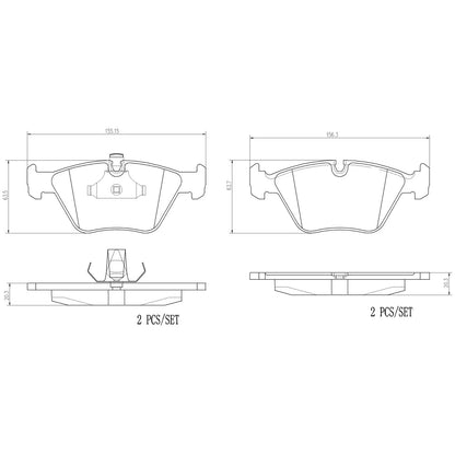 Brembo 05-06 BMW M3 / Z4 Front Premium NAO Ceramic OE Equivalent Pad | BMW Z3/Z4 (95-08) (P06042N)