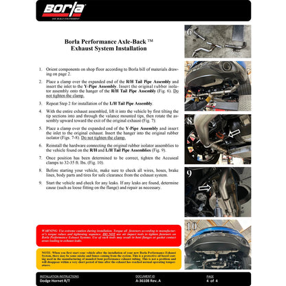 Borla 2.25in S-Type Axle-Back Exhaust | Dodge Hornet R/T 24 (24) (11989)