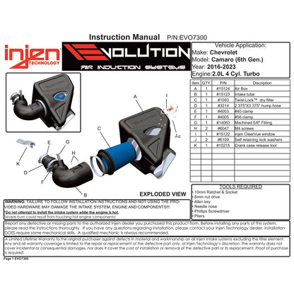 Injen Evolution Intake | Chevrolet Camaro (16-26) (EVO7300)