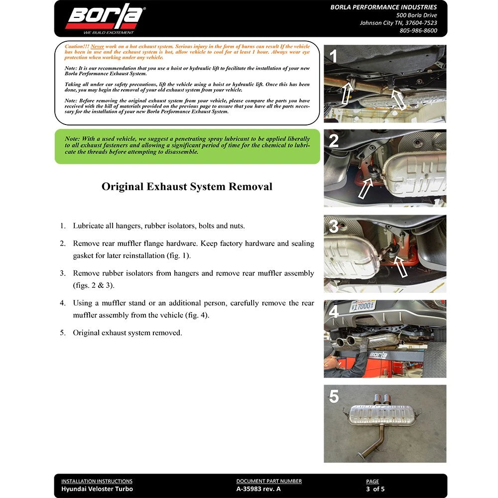 Borla S-Type Axle-Back Exhaust System | 2019 - 2021 Hyundai Veloster 1.6L Turbo (11959CB)