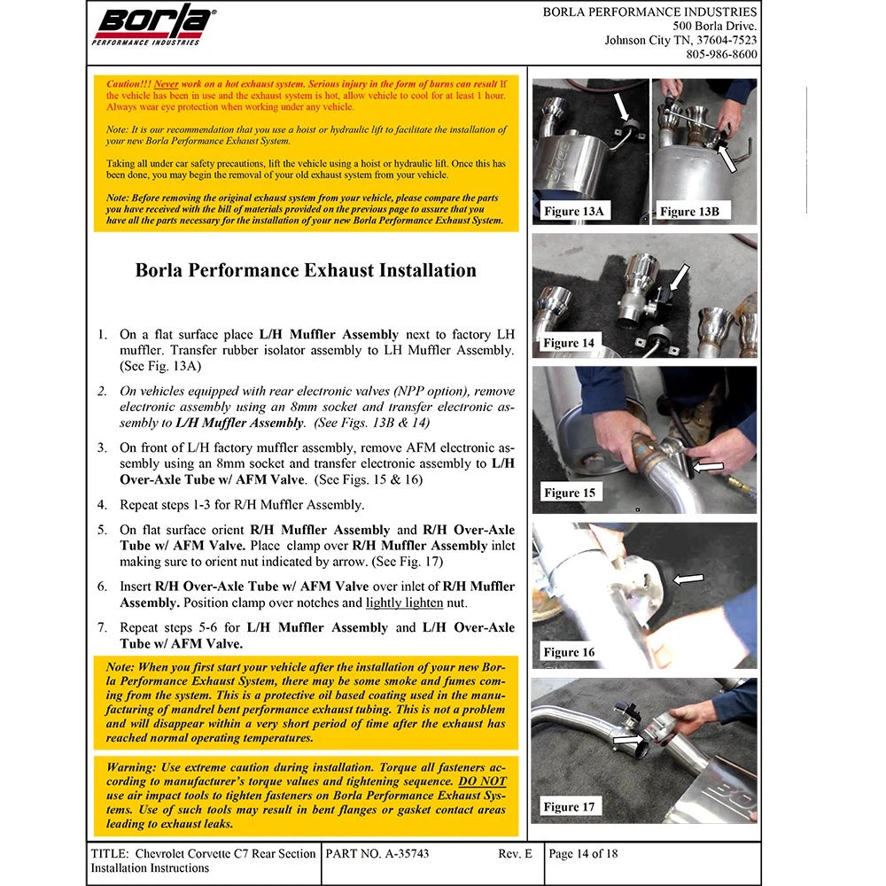 Borla Axle-Back Exhaust System - ATAK | Multiple Fitments (11905)