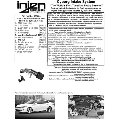 Injen 2.0T Short Ram Air Intake | Hyundai Sonata / Kia Cadenza / Optima / Azera (98-20) (SP1334P)