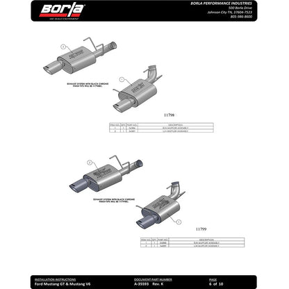 Borla Axle-Back Exhaust System - ATAK | 2011-2012 Ford Mustang 5.0L (11791)