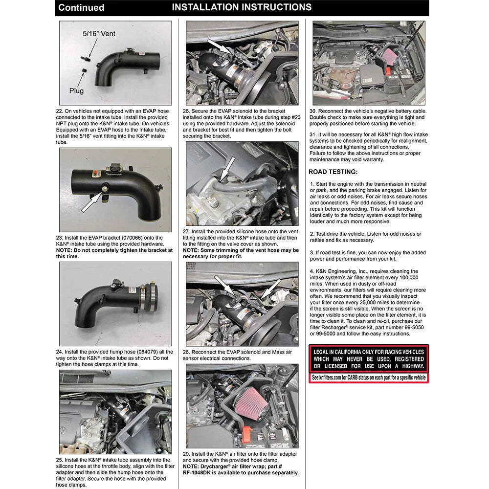 K&N 12-13 Toyota Camry 2.5L Black Typhoon Cold-Air Intake | Toyota Camry (12-13) (69-8620TTK)