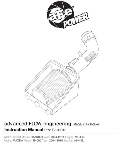 aFe Full Metal Power Stage-2 Cold Air Intake | Ford Ranger V6 4.0L (04-11) (F2-03013)