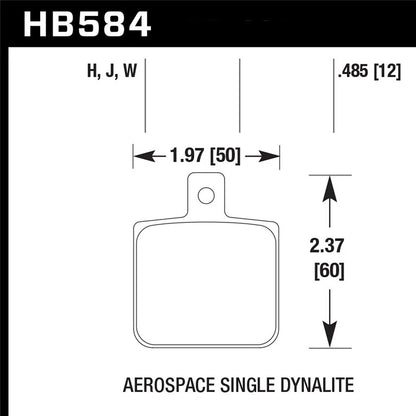 Hawk Performance Single Dynalite HPS Street Brake Pads (HB584F.485)