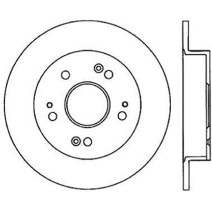 Stoptech Slotted And Drilled Rear Brake Rotor | 2006-2009 Honda Civic Ex/Si (127.40040L)