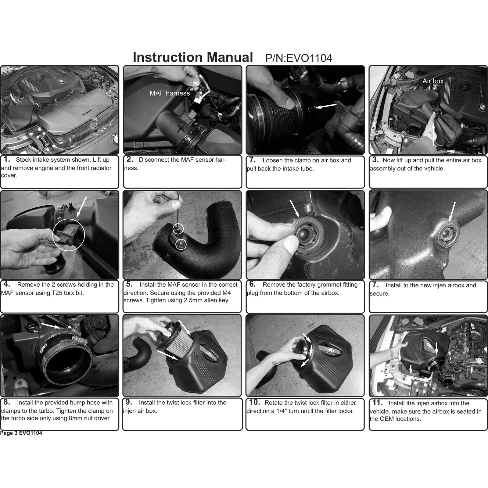 Injen Cold Air Intake | BMW 2 Series F22/F23 (13-21), 3 Series F30/F31/F34 (11-19), 4 Series F32/F33/F36 (13-21), G22/G23 (20-24) (EVO1104)