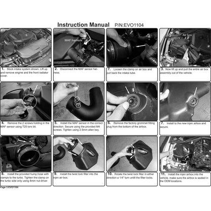 Injen Cold Air Intake | BMW 2 Series F22/F23 (13-21), 3 Series F30/F31/F34 (11-19), 4 Series F32/F33/F36 (13-21), G22/G23 (20-24) (EVO1104)