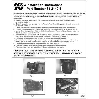 K&N 33-2140-1 High Flow Performance Air Filter for 1999-2004 Ford F150 5.4L V8